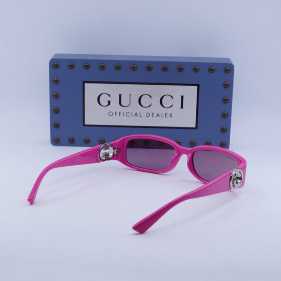 Gucci GG1661S 004 Rectangle Sunglasses - Fuchsia - Picture 9 of 10